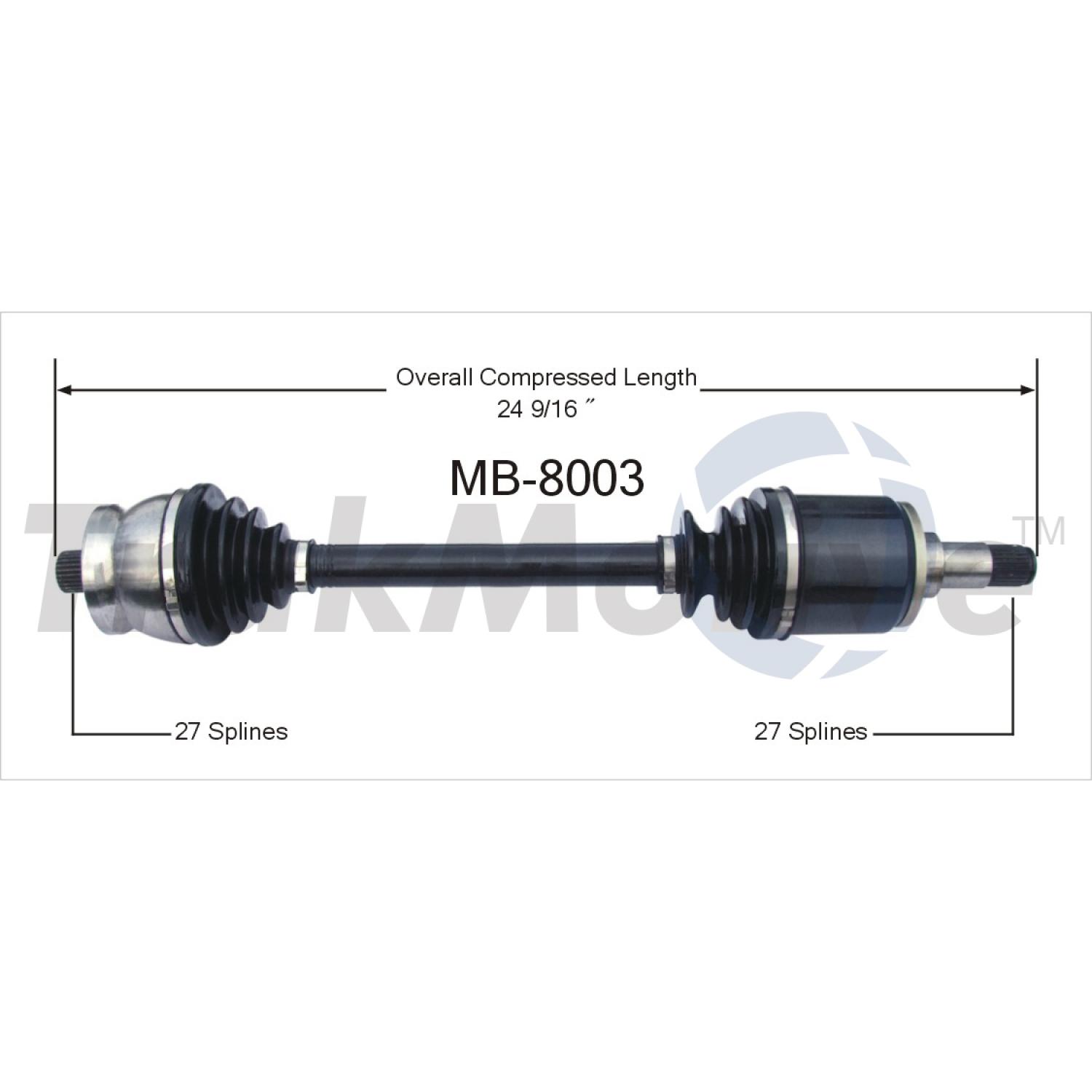 TrakMotive MB8003 CV Axle Shaft product image 1 of 3