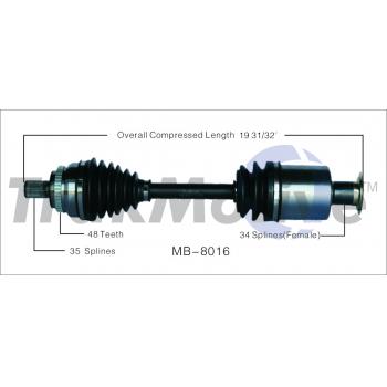TrakMotive MB8016 - CV Axle Shaft TrakMotive MB8016 CV Axle Shaft product image 1 of 3