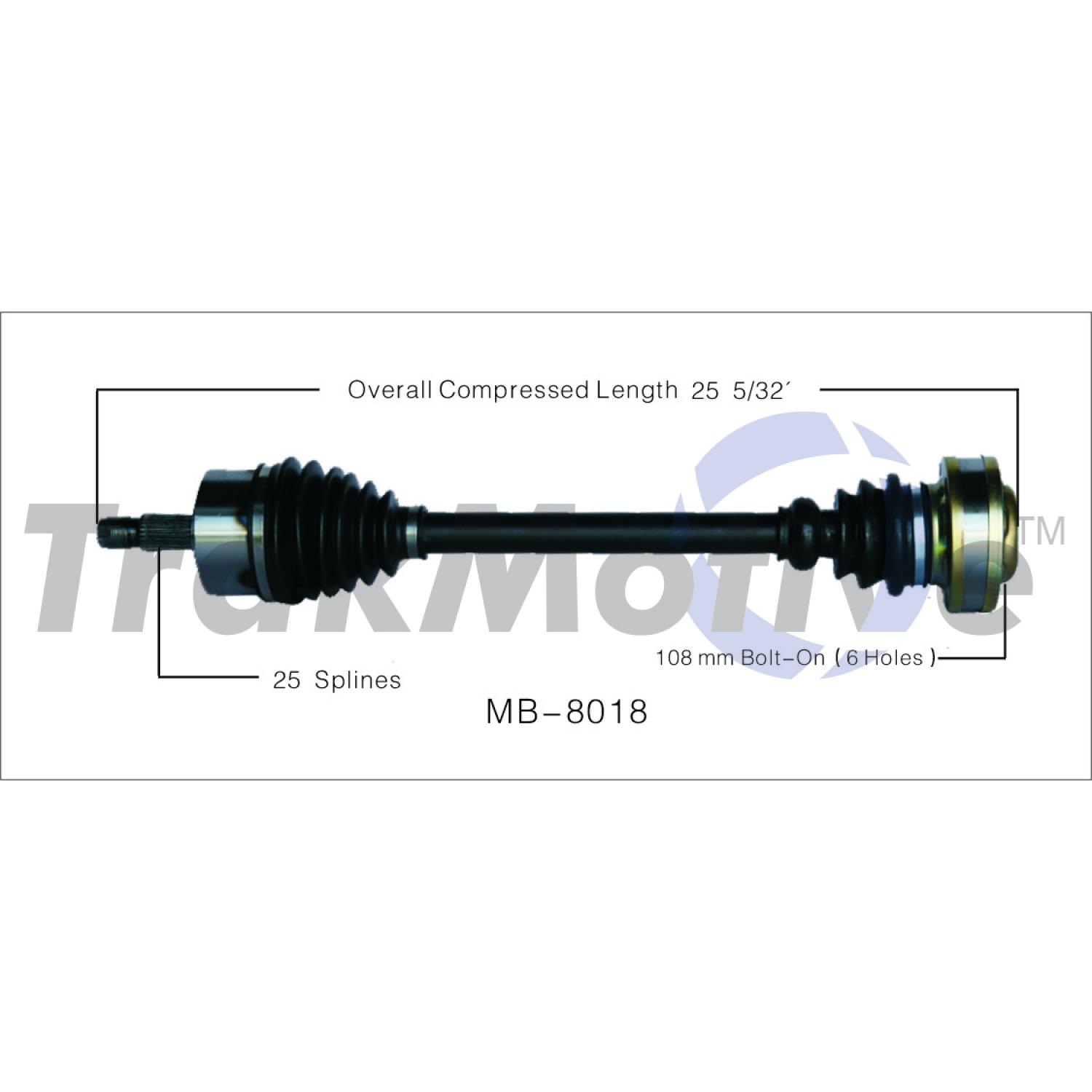 TrakMotive MB8018 CV Axle Shaft product image 1 of 3
