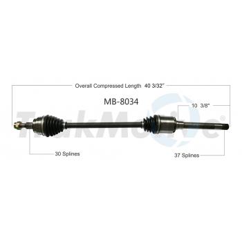 TrakMotive MB8034 CV Axle Shaft product image 1 of 3
