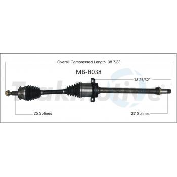 TrakMotive MB8038 CV Axle Shaft product image 1 of 3