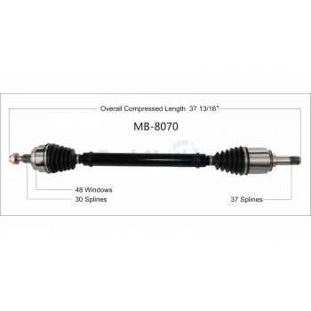 TrakMotive MB8070 - CV Axle Shaft TrakMotive MB8070 CV Axle Shaft product image 1 of 3