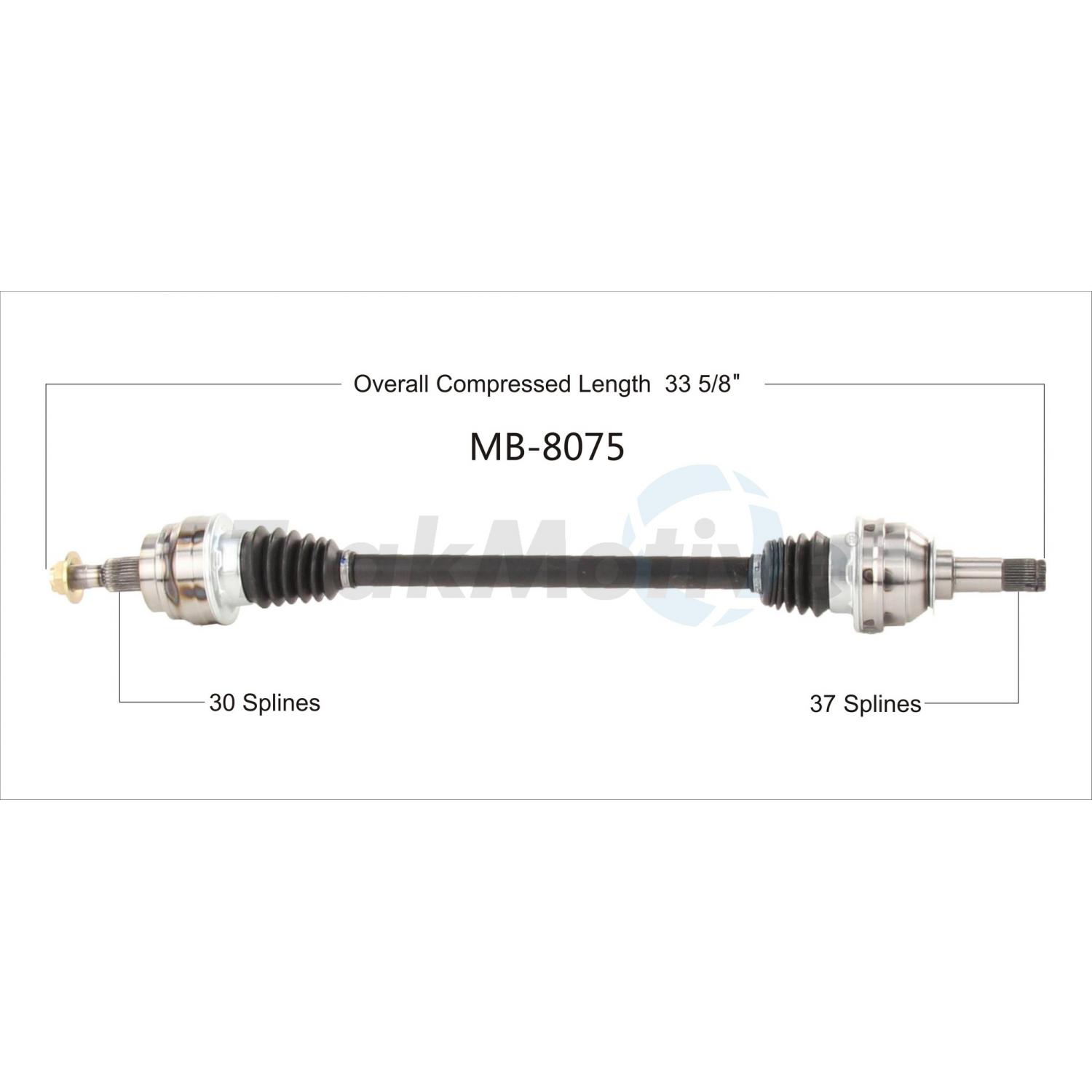 TrakMotive MB8075 CV Axle Shaft product image 1 of 3