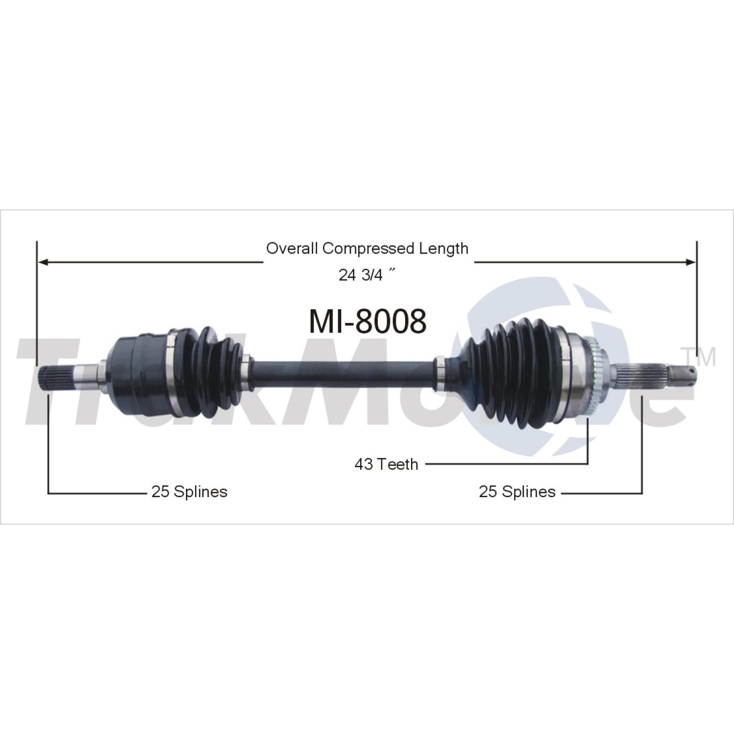 TrakMotive MI8008 - CV Axle Shaft TrakMotive MI8008 CV Axle Shaft product image 1 of 3