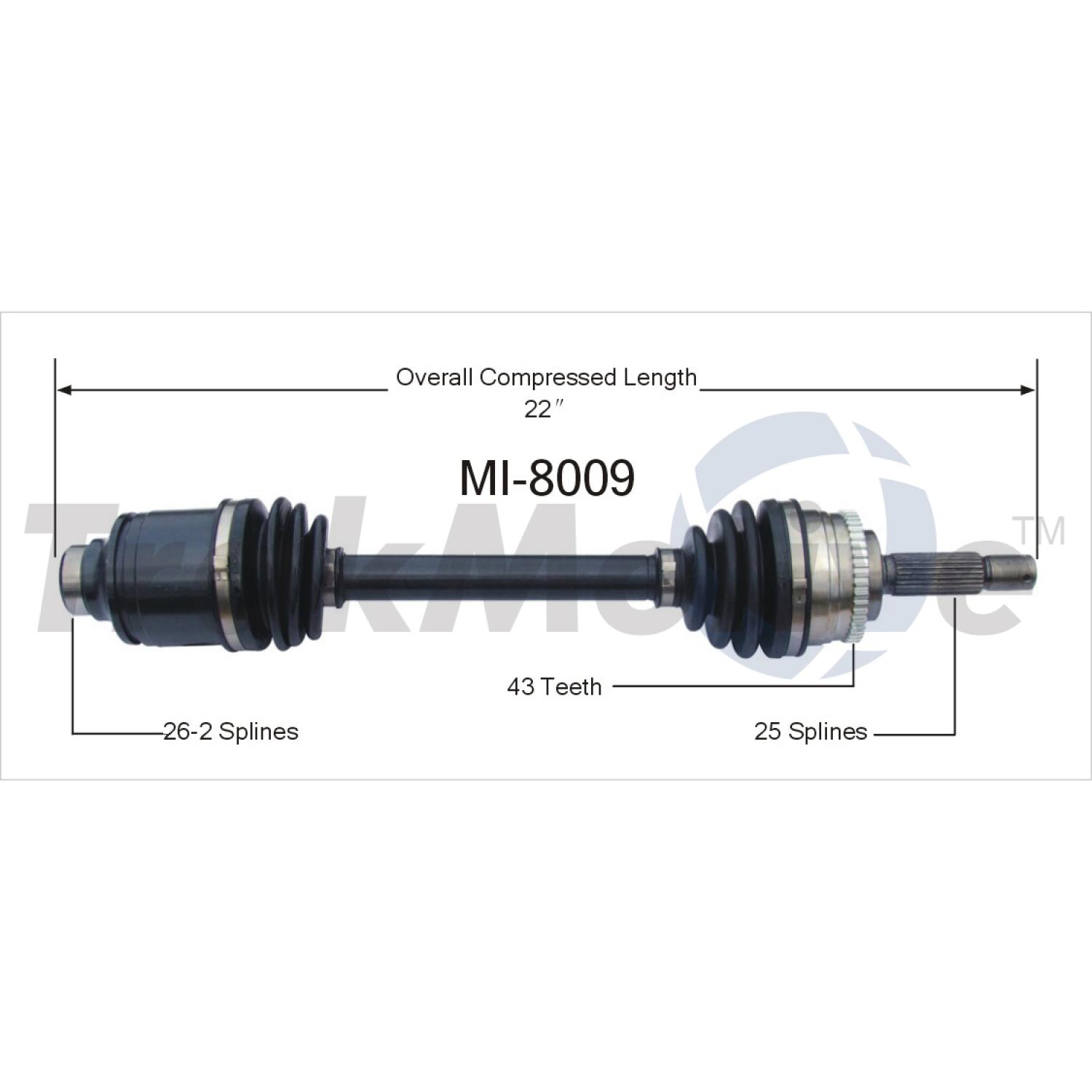 TrakMotive MI8009 - CV Axle Shaft TrakMotive MI8009 CV Axle Shaft product image 1 of 3