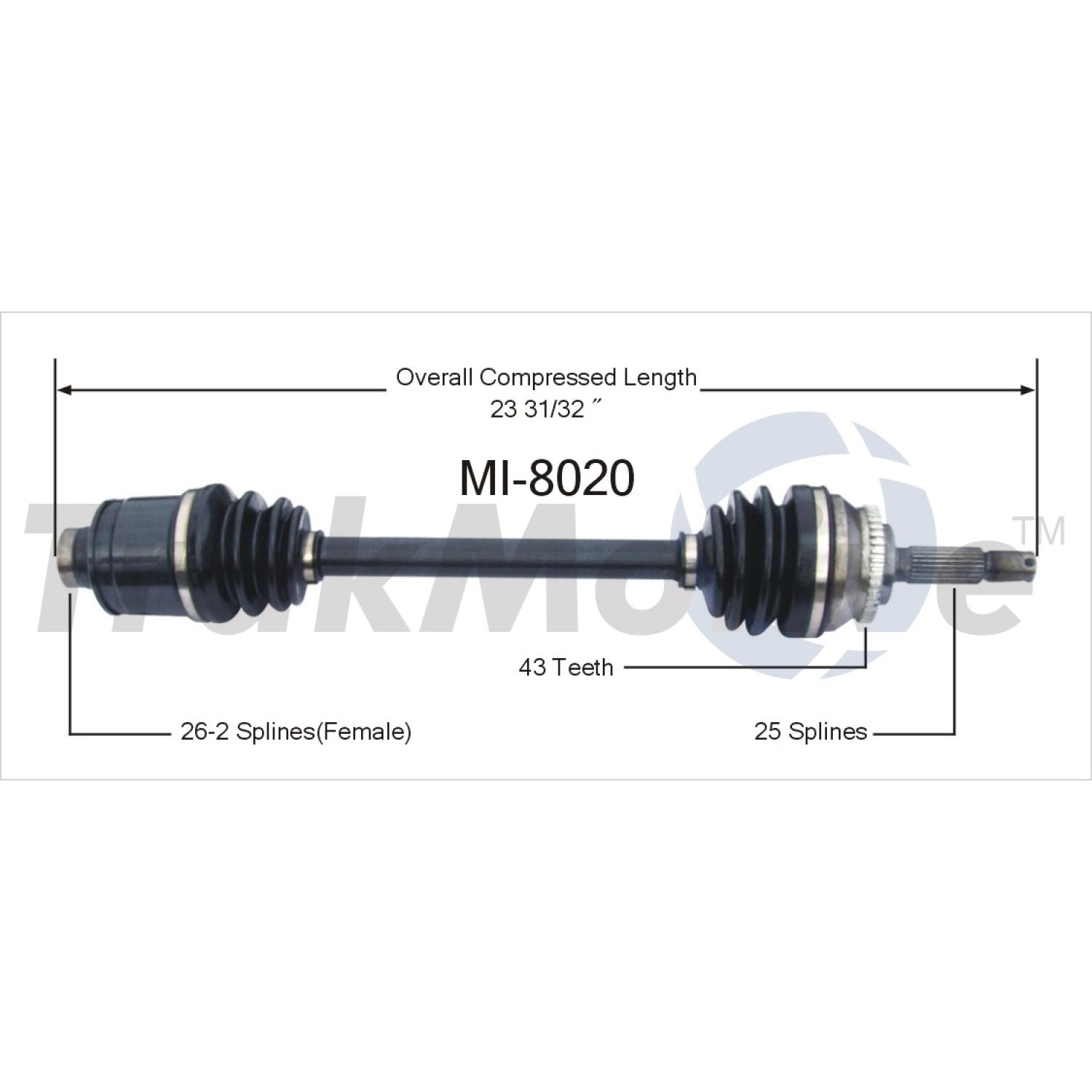 TrakMotive MI8020 - CV Axle Shaft TrakMotive MI8020 CV Axle Shaft product image 1 of 3