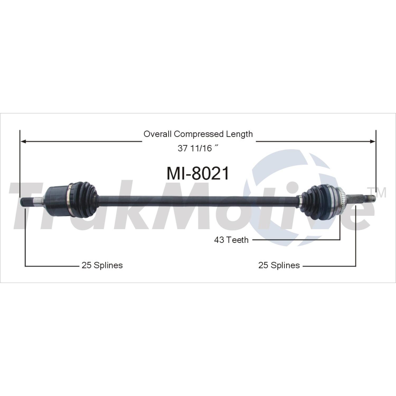TrakMotive MI8021 - CV Axle Shaft TrakMotive MI8021 CV Axle Shaft product image 1 of 3