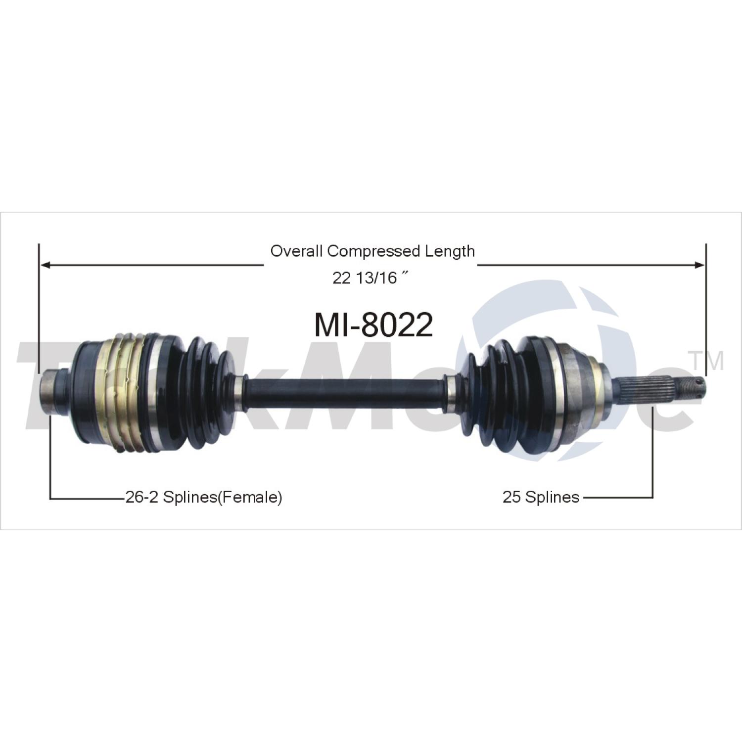 TrakMotive MI8022 - CV Axle Shaft TrakMotive MI8022 CV Axle Shaft product image 1 of 3