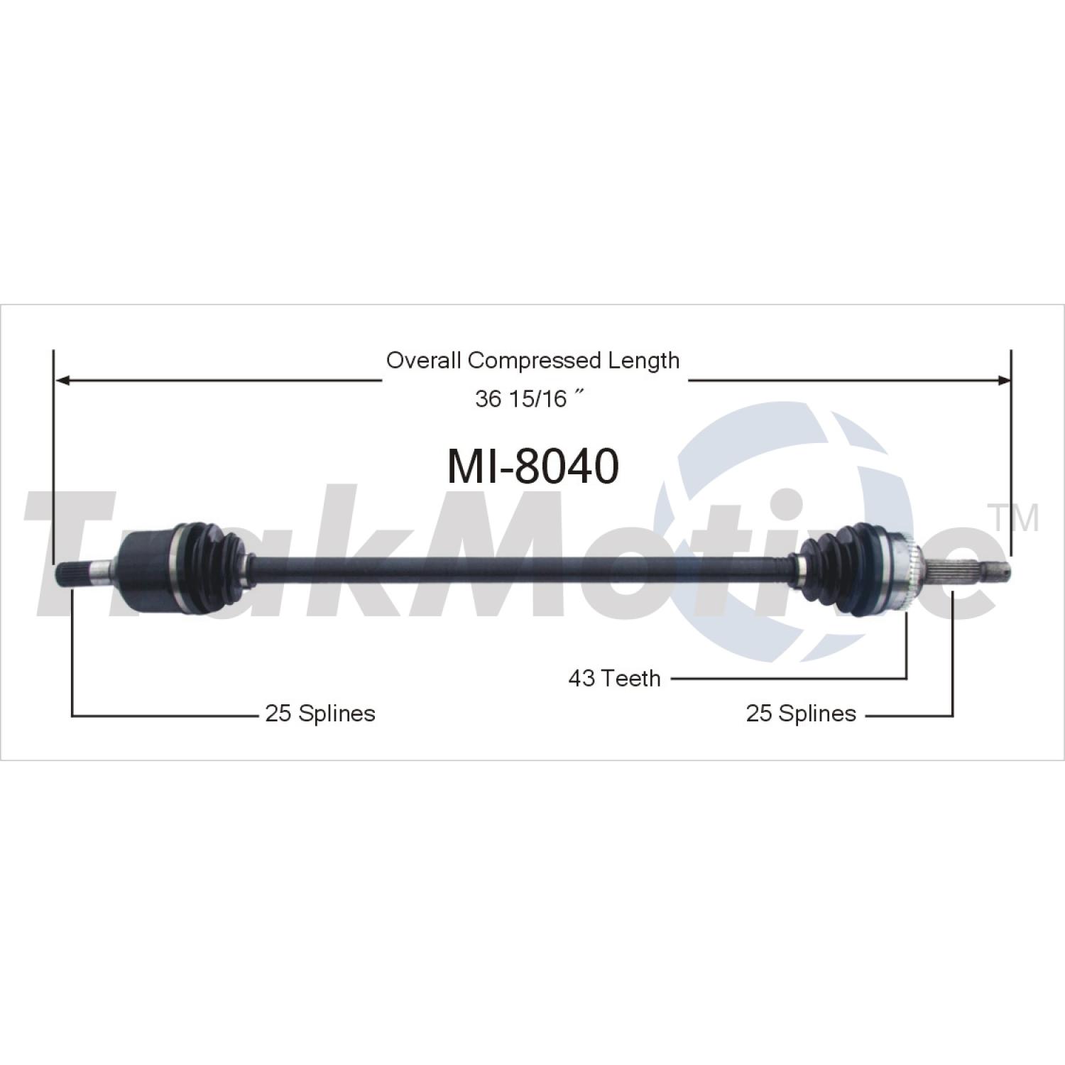 TrakMotive MI8040 - CV Axle Shaft TrakMotive MI8040 CV Axle Shaft product image 1 of 3