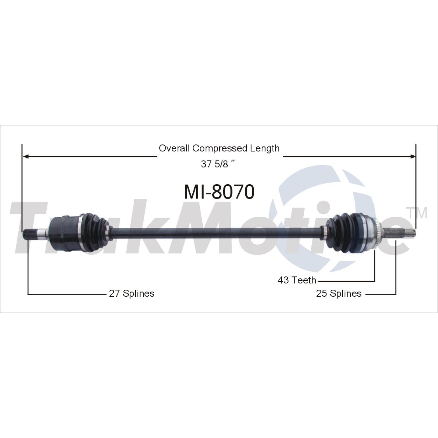 TrakMotive MI8070 - CV Axle Shaft TrakMotive MI8070 CV Axle Shaft product image 1 of 3