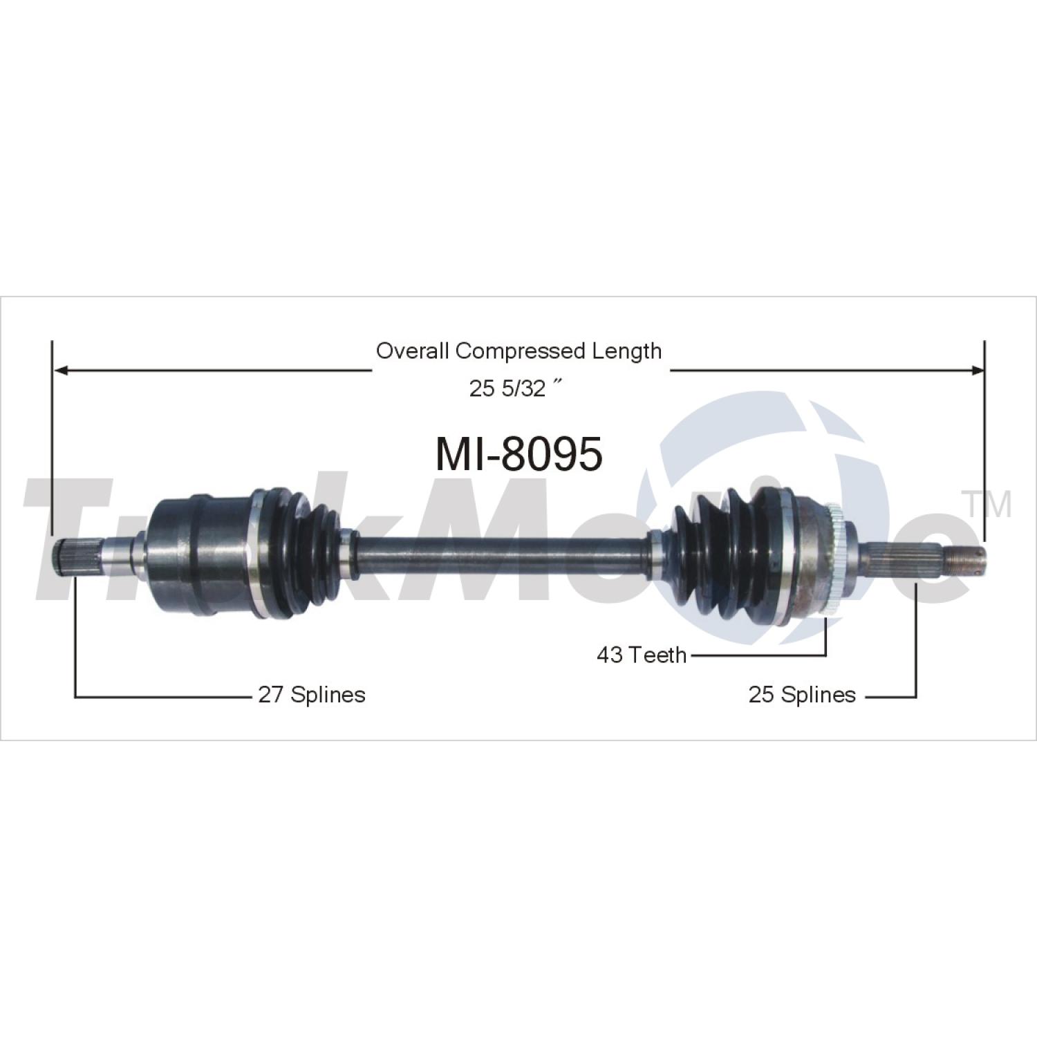 TrakMotive MI8095 - CV Axle Shaft TrakMotive MI8095 CV Axle Shaft product image 1 of 3