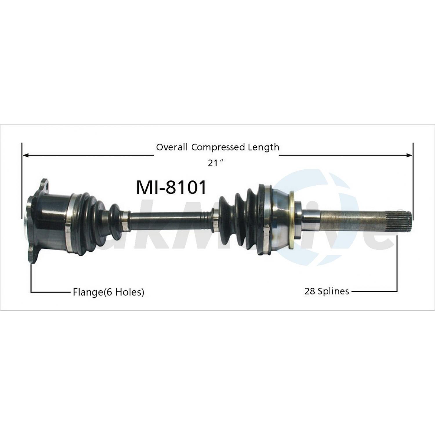 TrakMotive MI8101 CV Axle Shaft product image 1 of 3