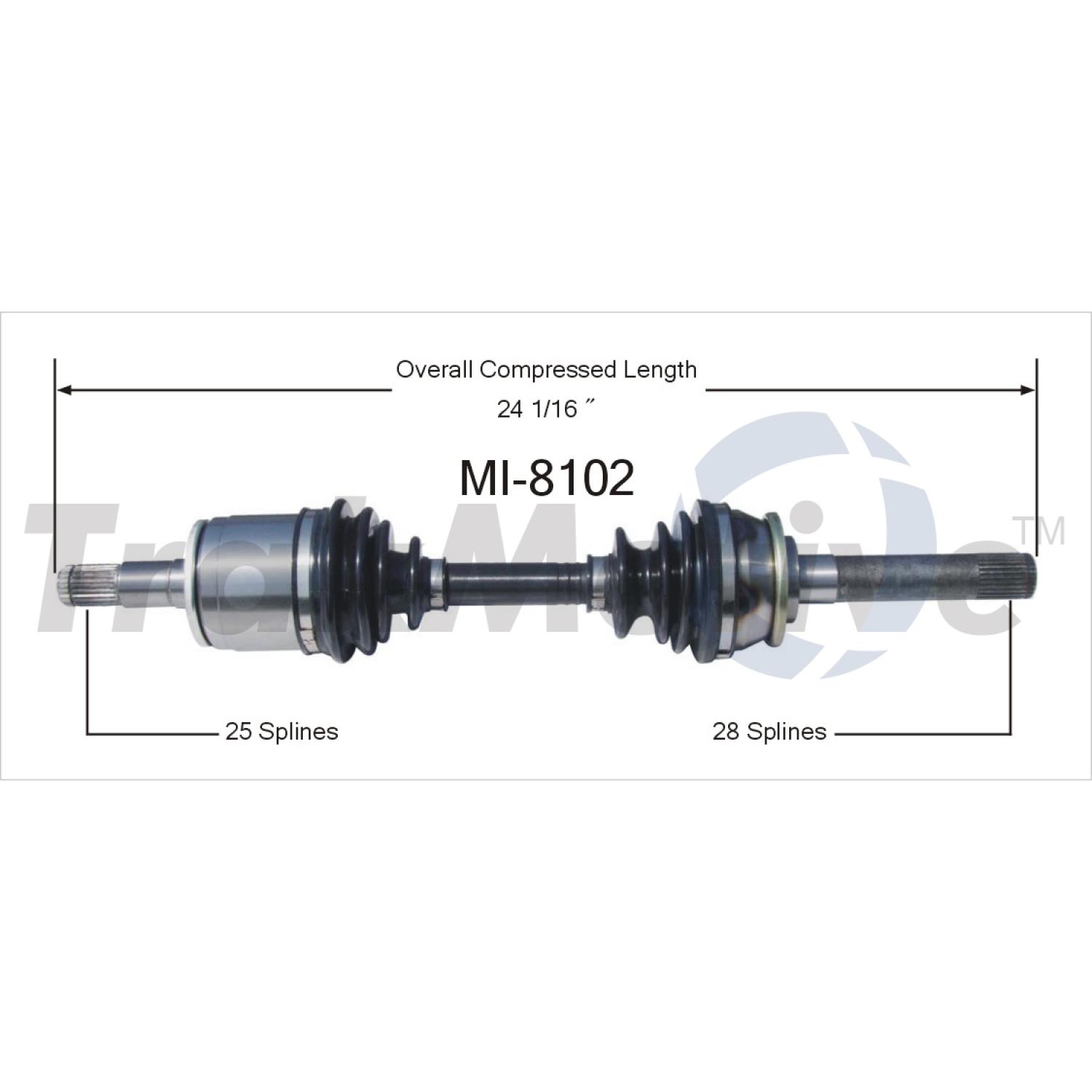 TrakMotive MI8102 - CV Axle Shaft TrakMotive MI8102 CV Axle Shaft product image 1 of 3