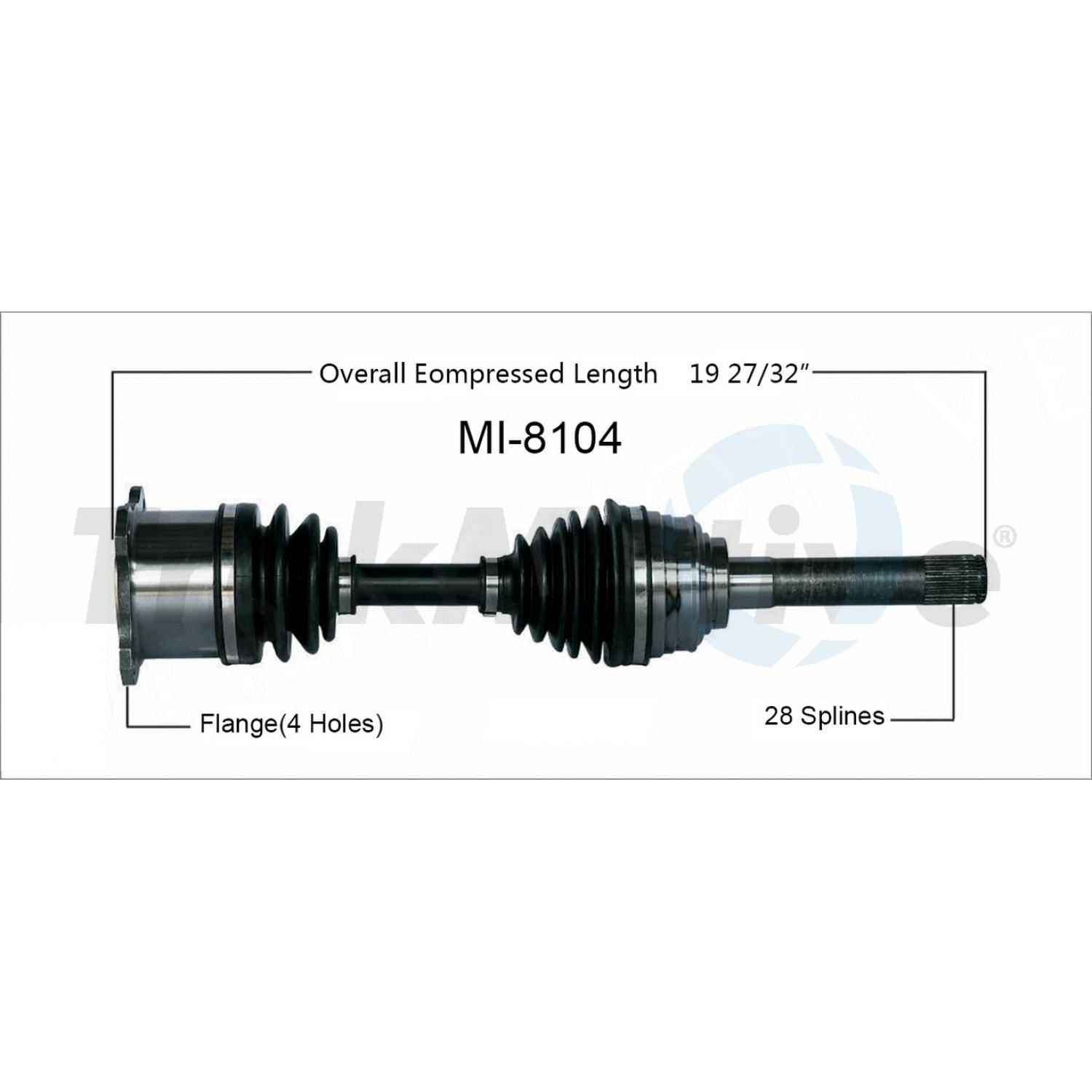 TrakMotive MI8104 - CV Axle Shaft TrakMotive MI8104 CV Axle Shaft product image 1 of 3