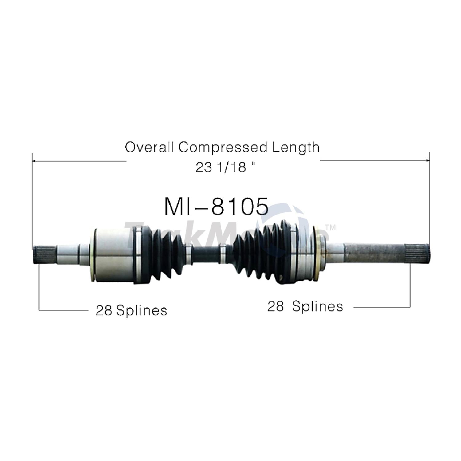 TrakMotive MI8105 - CV Axle Shaft TrakMotive MI8105 CV Axle Shaft product image 1 of 3