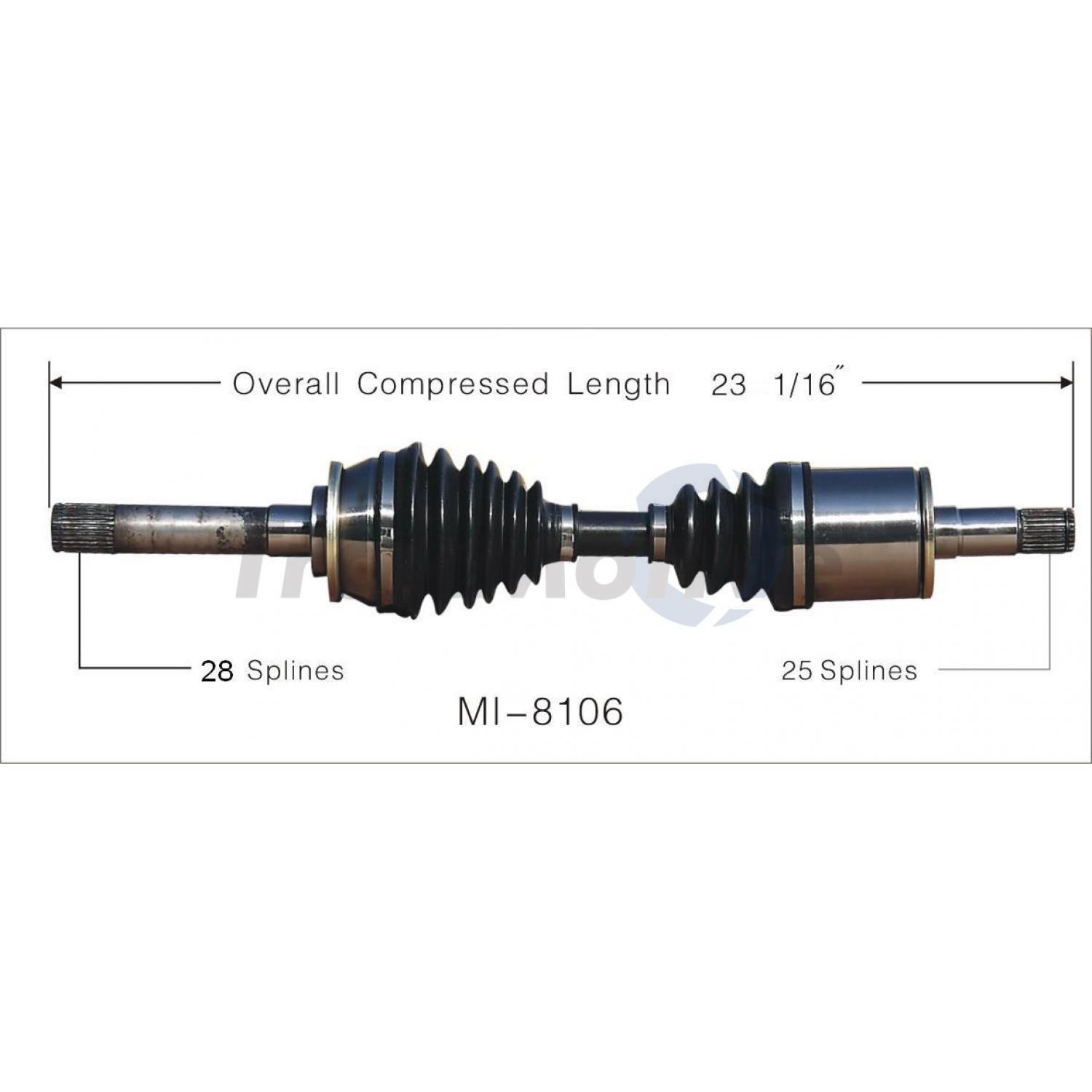 TrakMotive MI8106 CV Axle Shaft product image 1 of 3