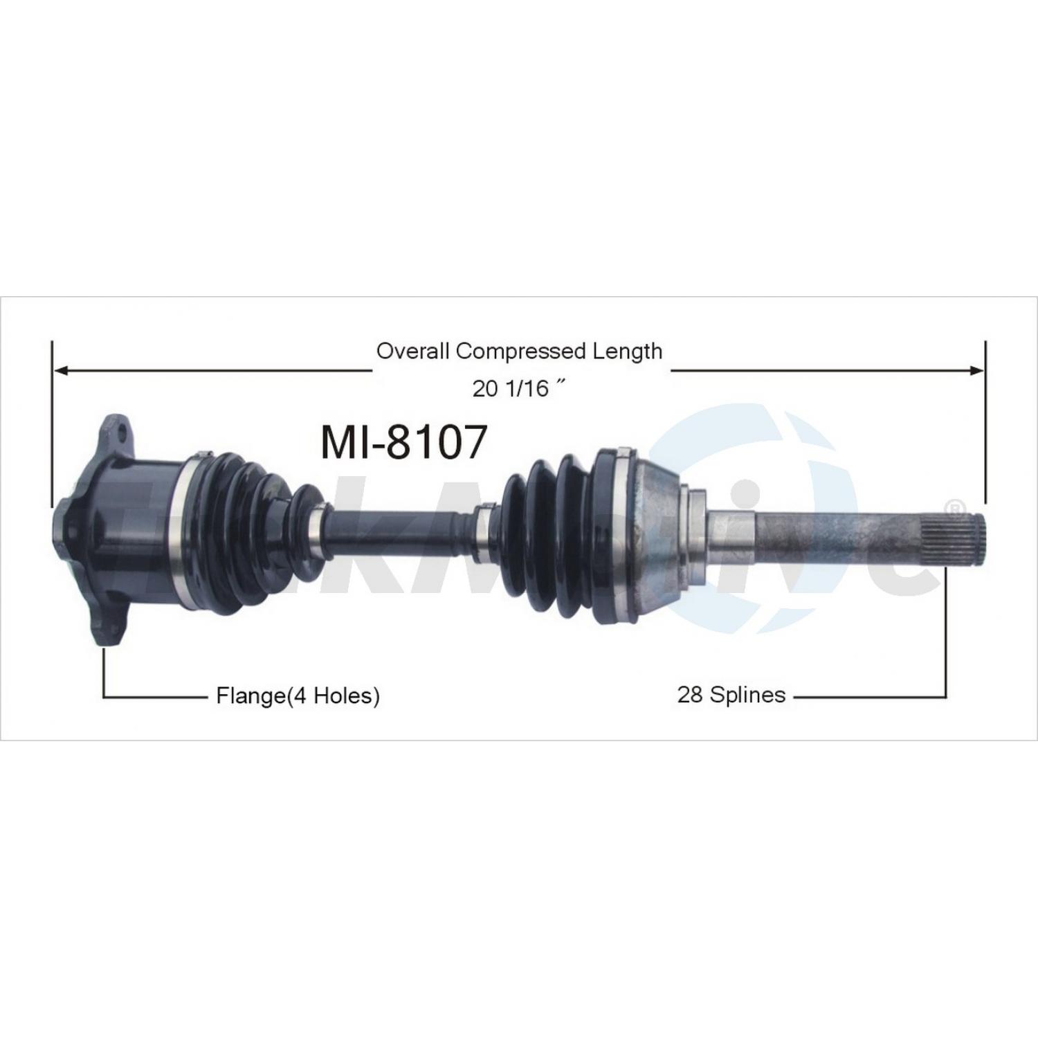 TrakMotive MI8107 - CV Axle Shaft TrakMotive MI8107 CV Axle Shaft product image 1 of 3