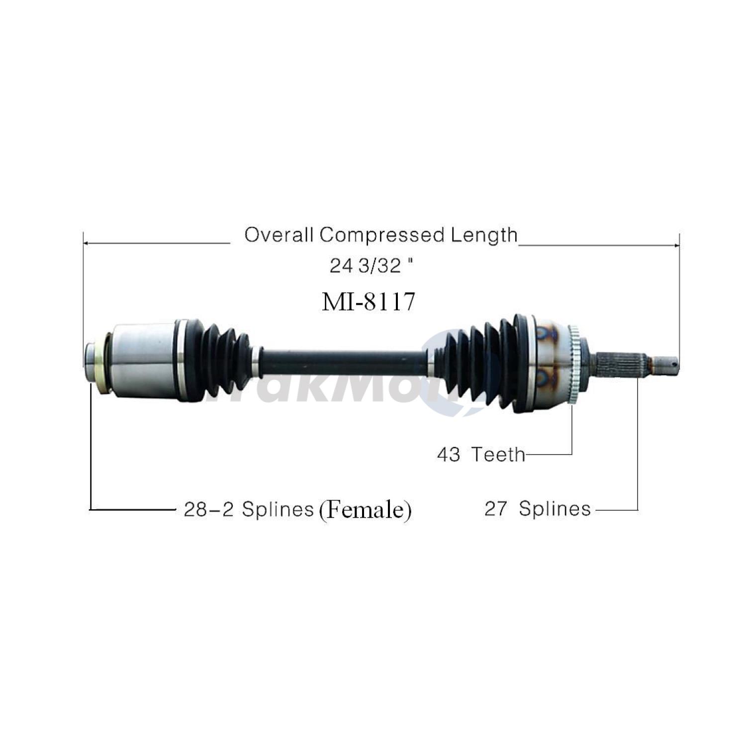 TrakMotive MI8117 - CV Axle Shaft TrakMotive MI8117 CV Axle Shaft product image 1 of 3