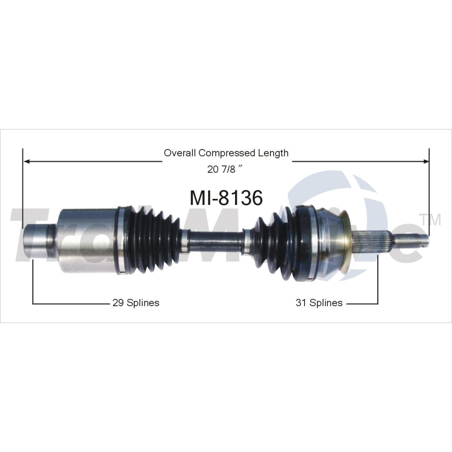 TrakMotive MI8136 - CV Axle Shaft TrakMotive MI8136 CV Axle Shaft product image 1 of 3
