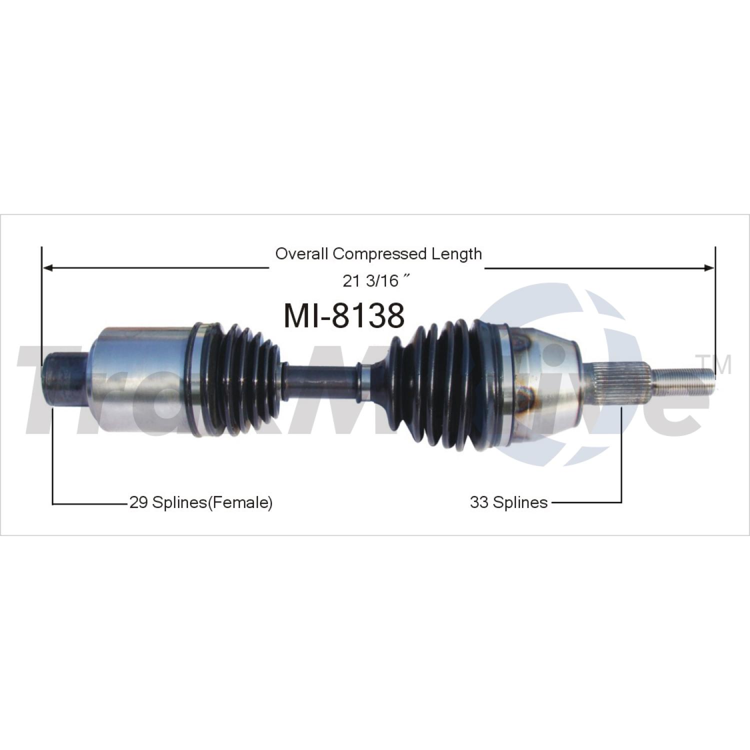 TrakMotive MI8138 - CV Axle Shaft TrakMotive MI8138 CV Axle Shaft product image 1 of 3