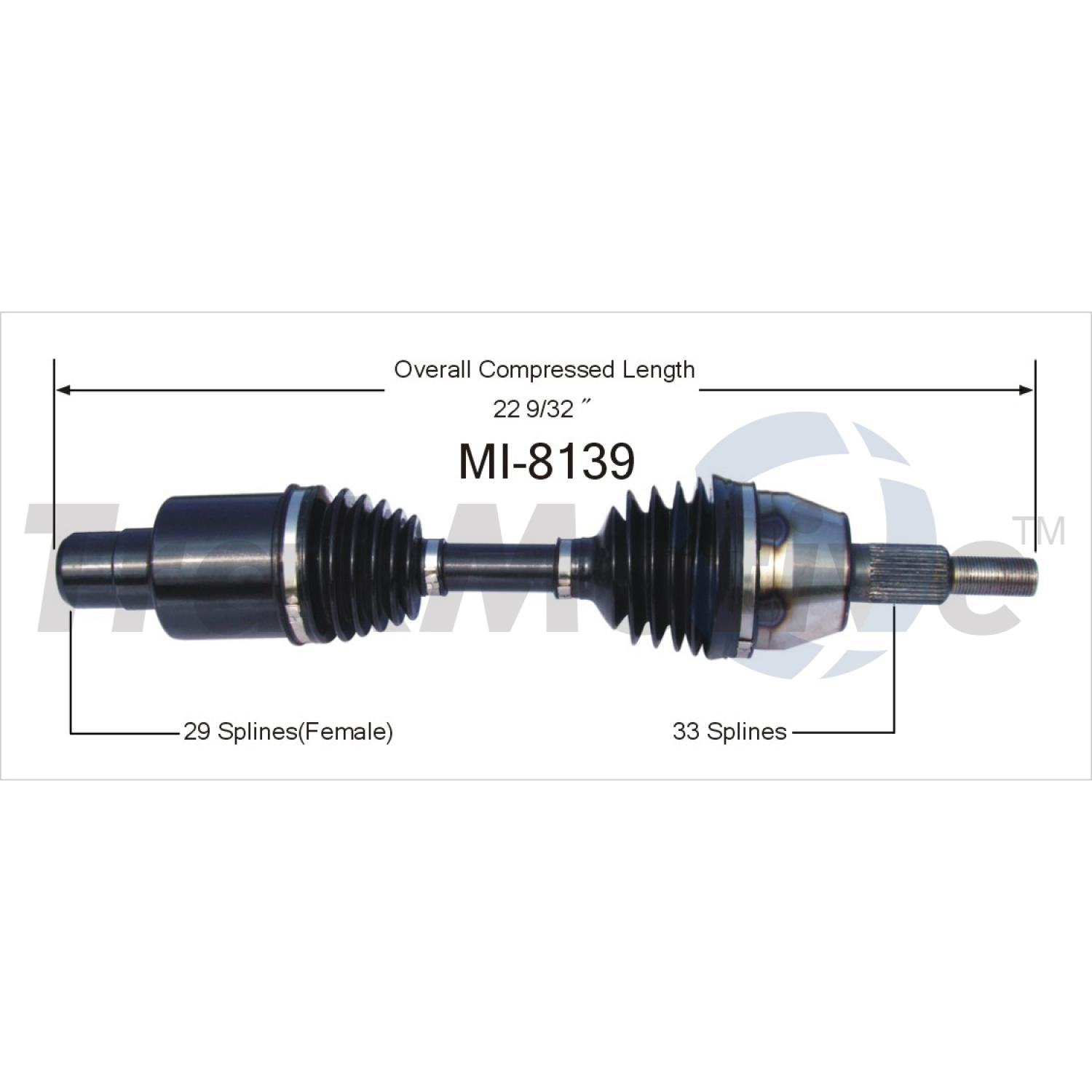 TrakMotive MI8139 - CV Axle Shaft TrakMotive MI8139 CV Axle Shaft product image 1 of 3