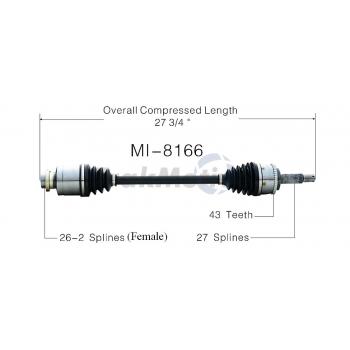 TrakMotive MI8166 CV Axle Shaft product image 1 of 3