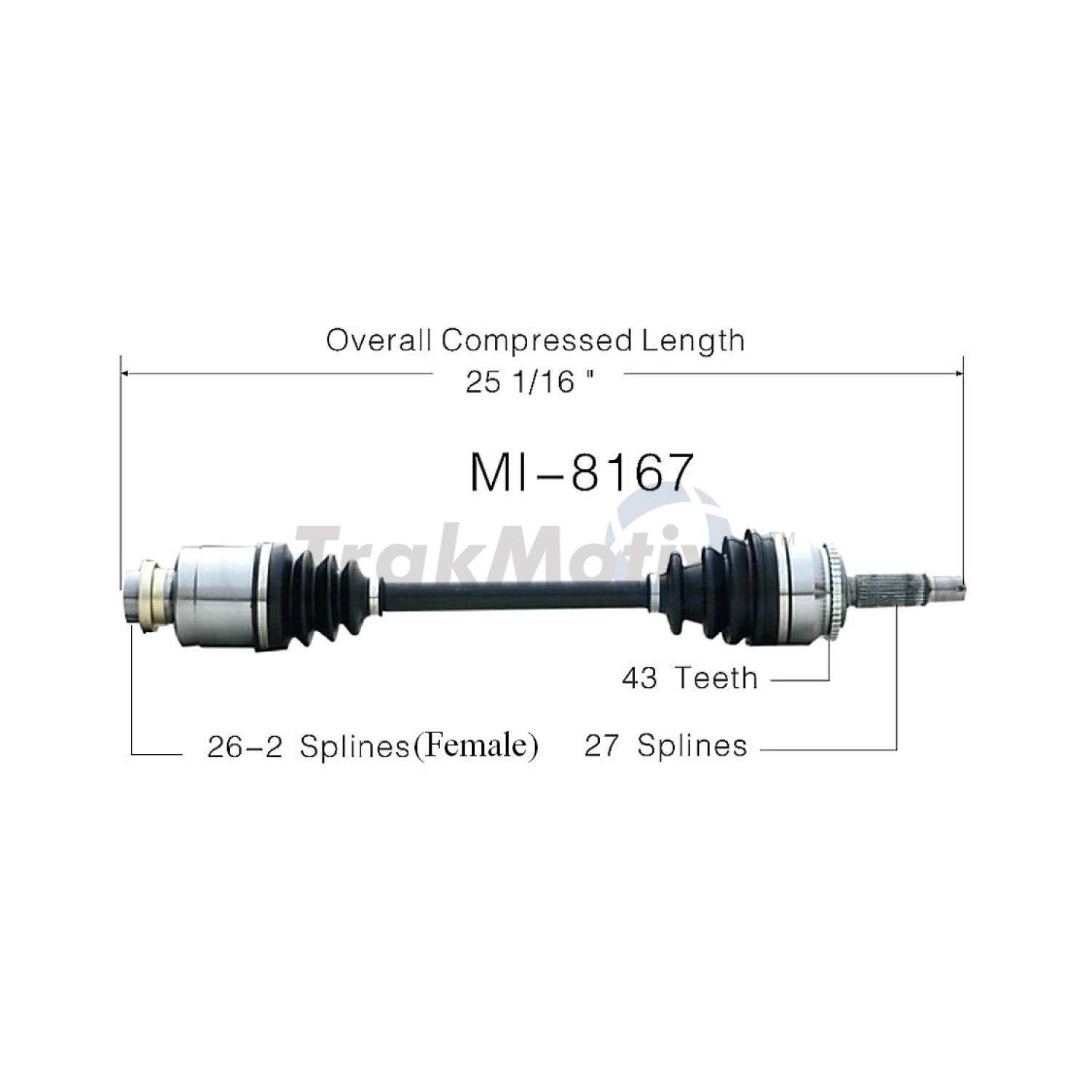 TrakMotive MI8167 - CV Axle Shaft TrakMotive MI8167 CV Axle Shaft product image 1 of 3