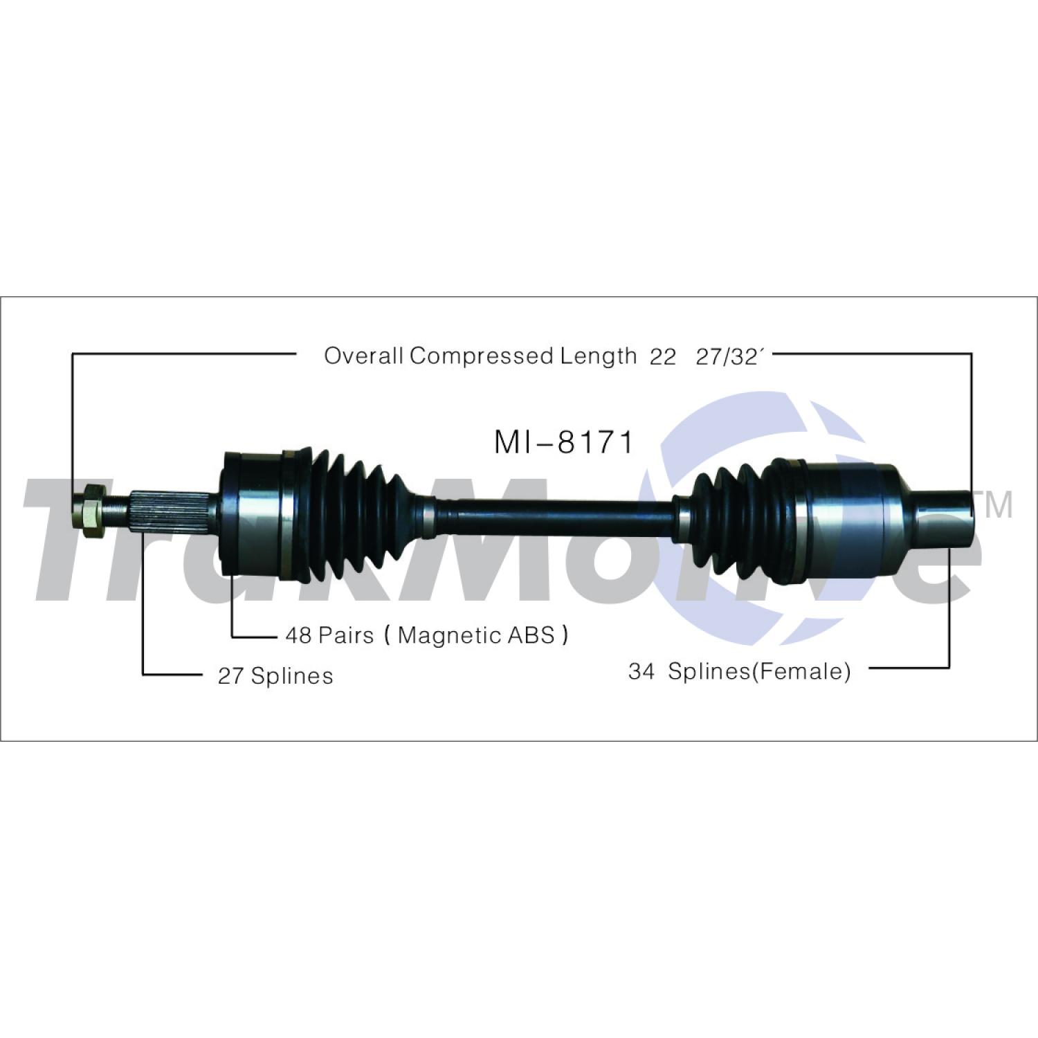 TrakMotive MI8171 - CV Axle Shaft TrakMotive MI8171 CV Axle Shaft product image 1 of 3