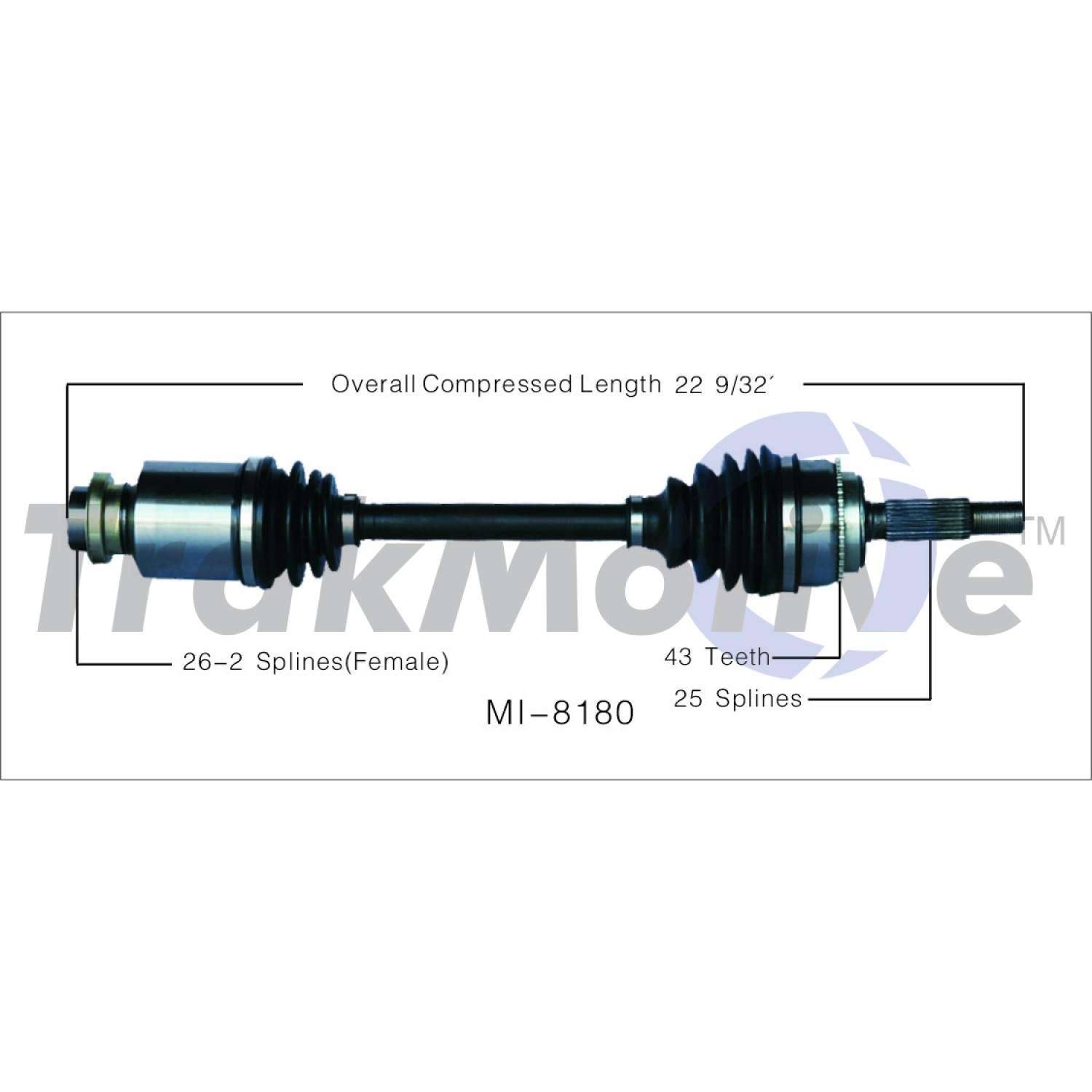 TrakMotive MI8180 - CV Axle Shaft TrakMotive MI8180 CV Axle Shaft product image 1 of 3