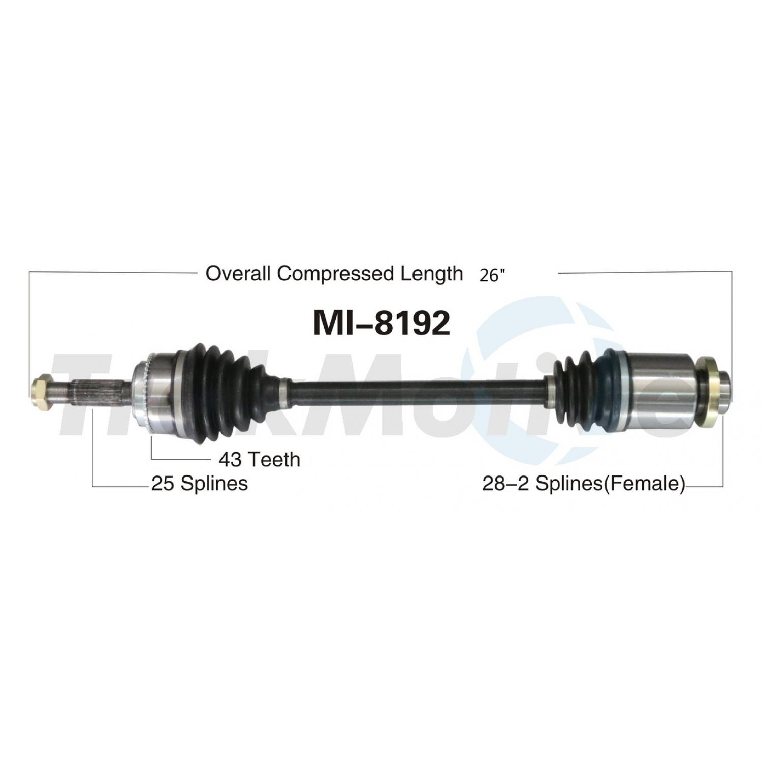 TrakMotive MI8192 - CV Axle Shaft TrakMotive MI8192 CV Axle Shaft product image 1 of 3