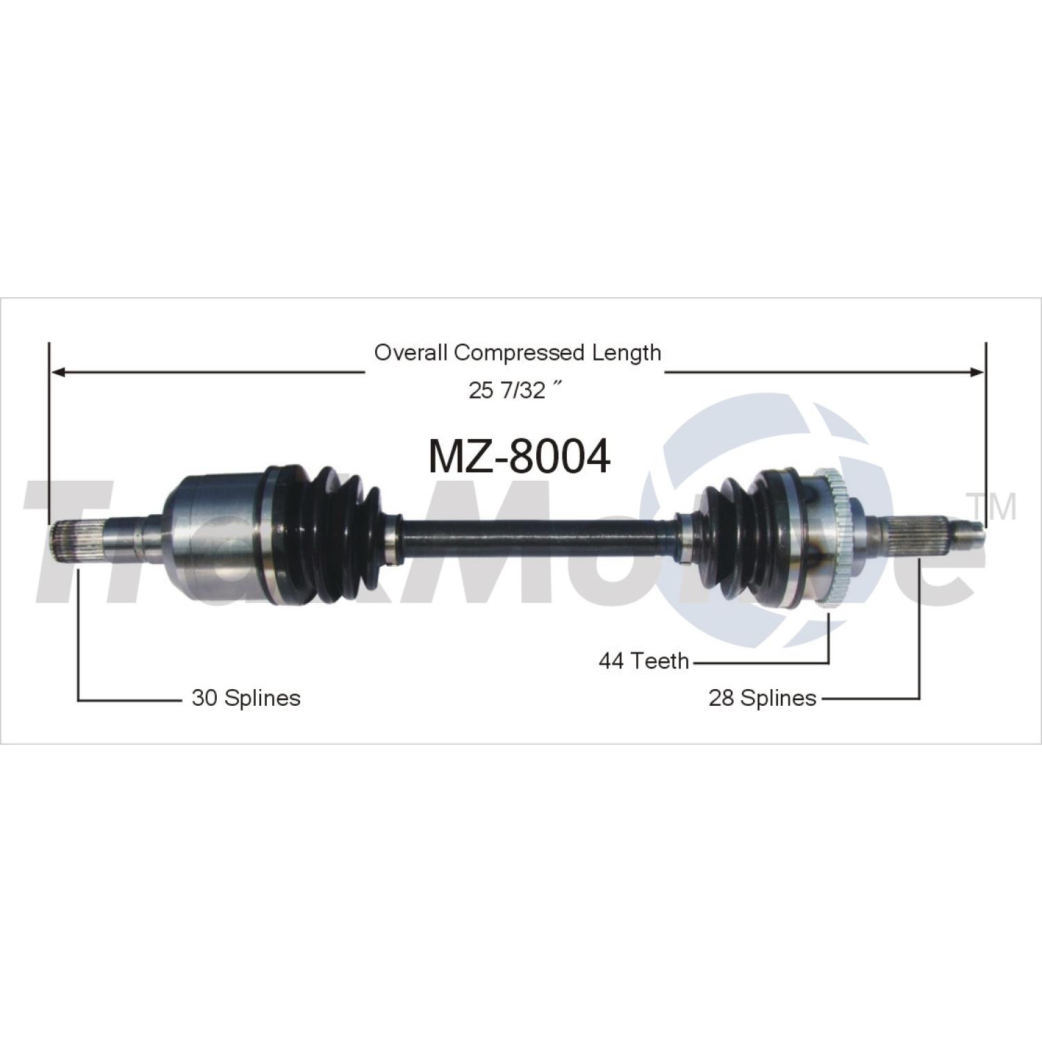 TrakMotive MZ8004 CV Axle Shaft product image 1 of 3