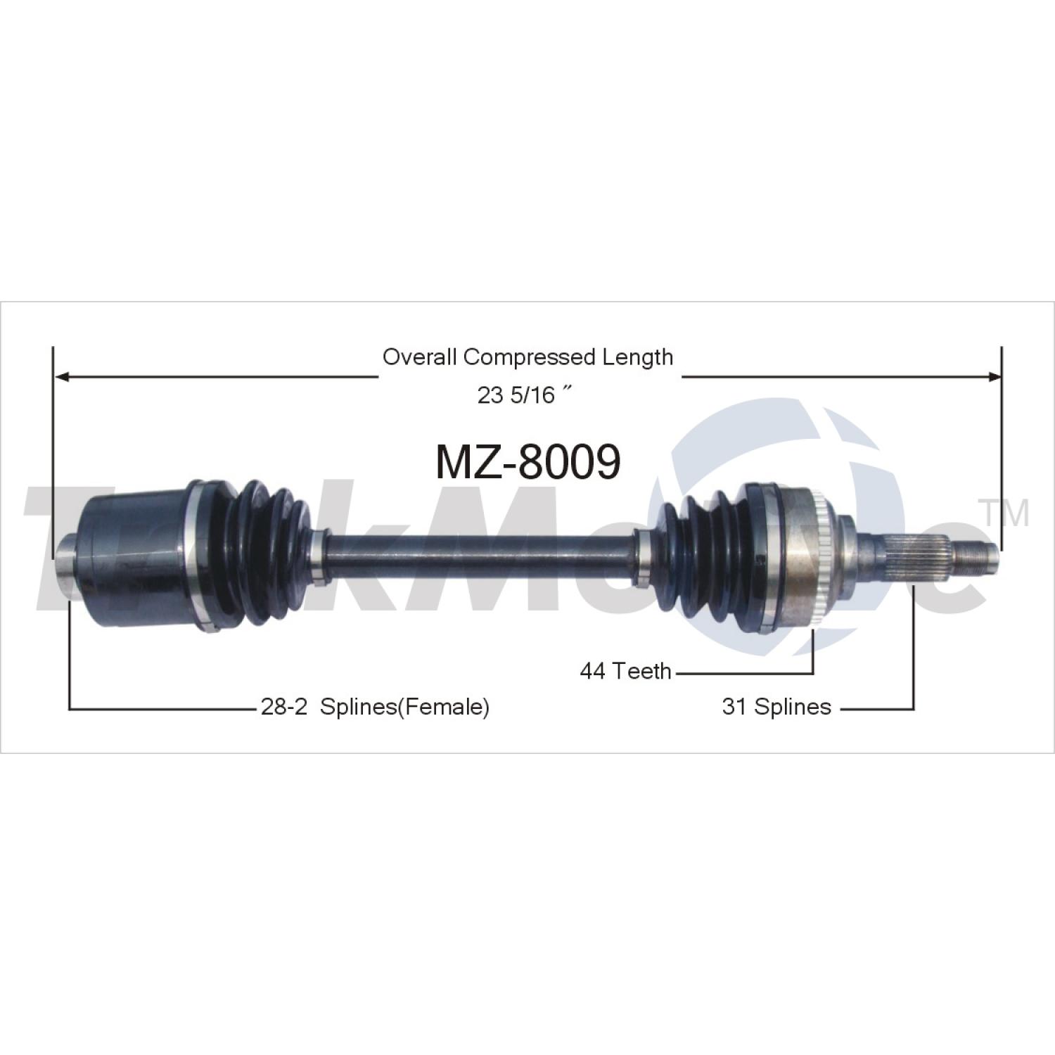 TrakMotive MZ8009 CV Axle Shaft product image 1 of 3
