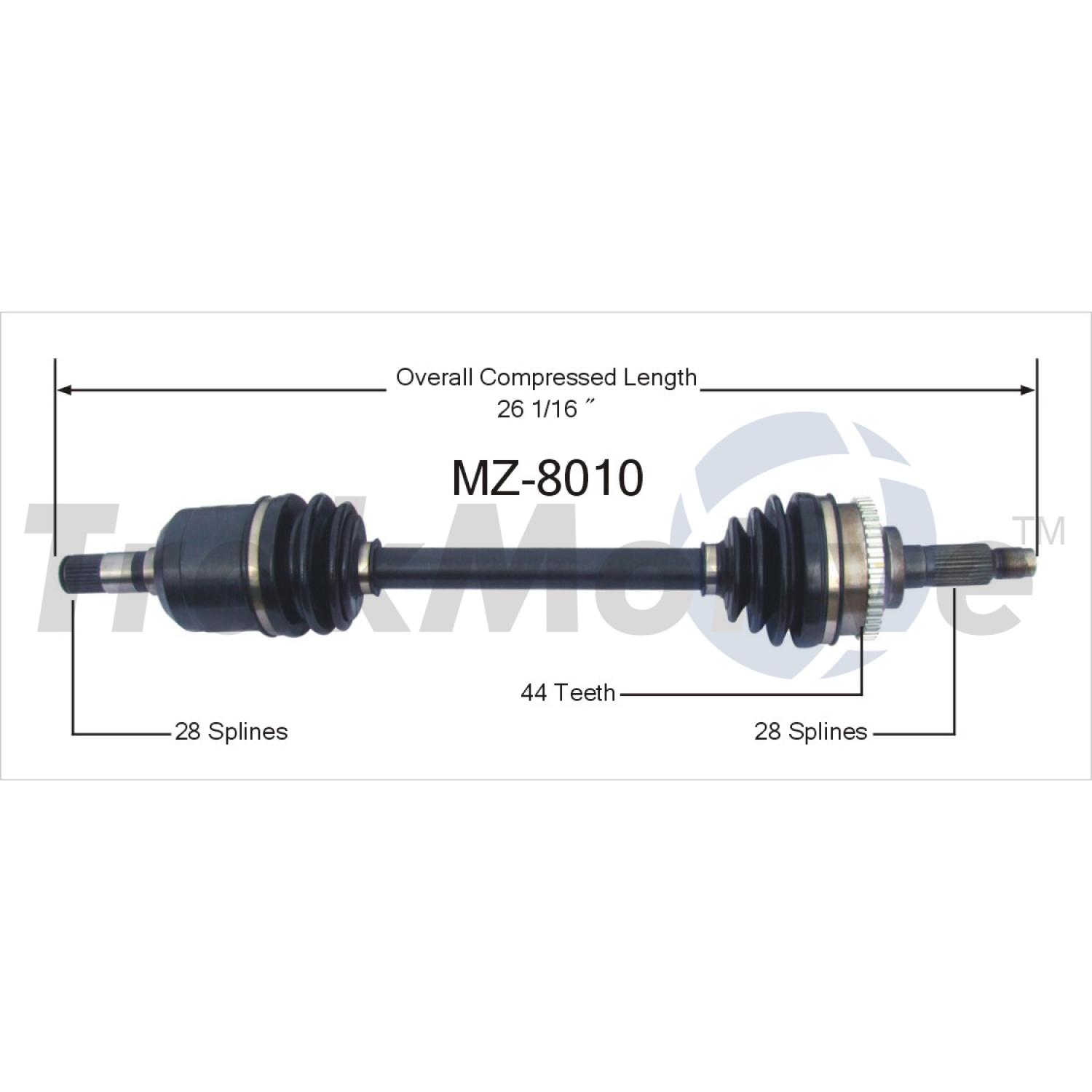 TrakMotive MZ8010 CV Axle Shaft product image 1 of 3