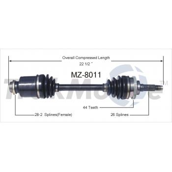TrakMotive MZ8011 CV Axle Shaft product image 1 of 3