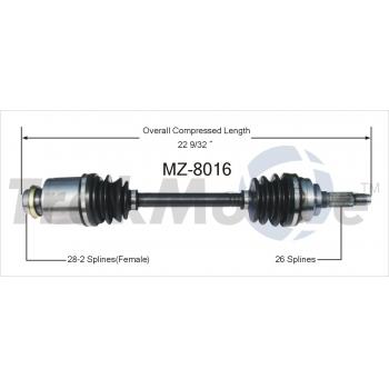 TrakMotive MZ8016 CV Axle Shaft product image 1 of 3