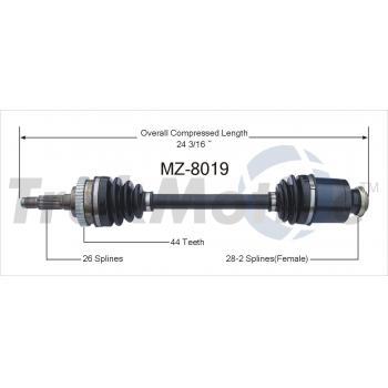 TrakMotive MZ8019 CV Axle Shaft product image 1 of 3