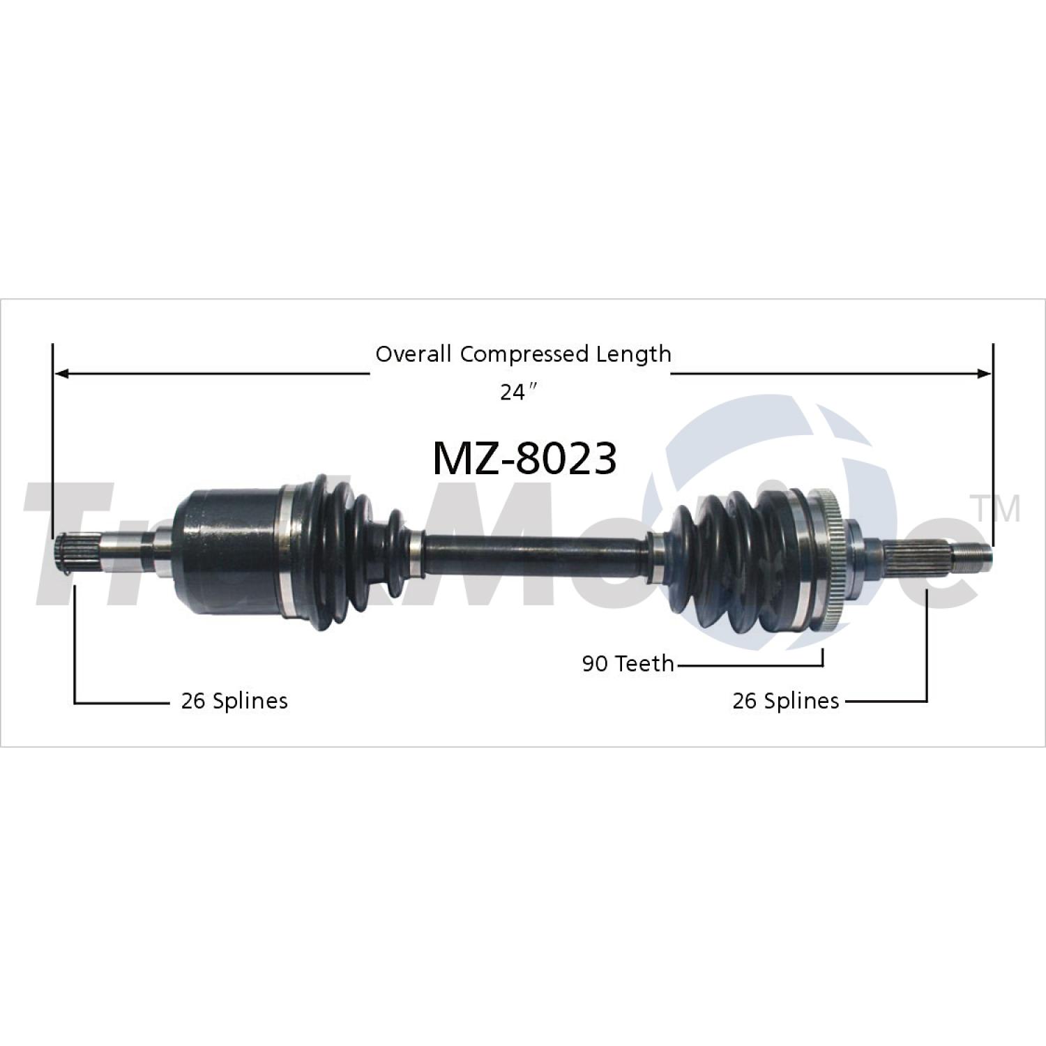 TrakMotive MZ8023 CV Axle Shaft product image 1 of 3