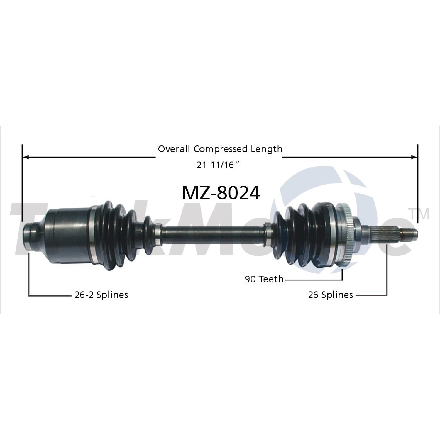 TrakMotive MZ8024 CV Axle Shaft product image 1 of 3