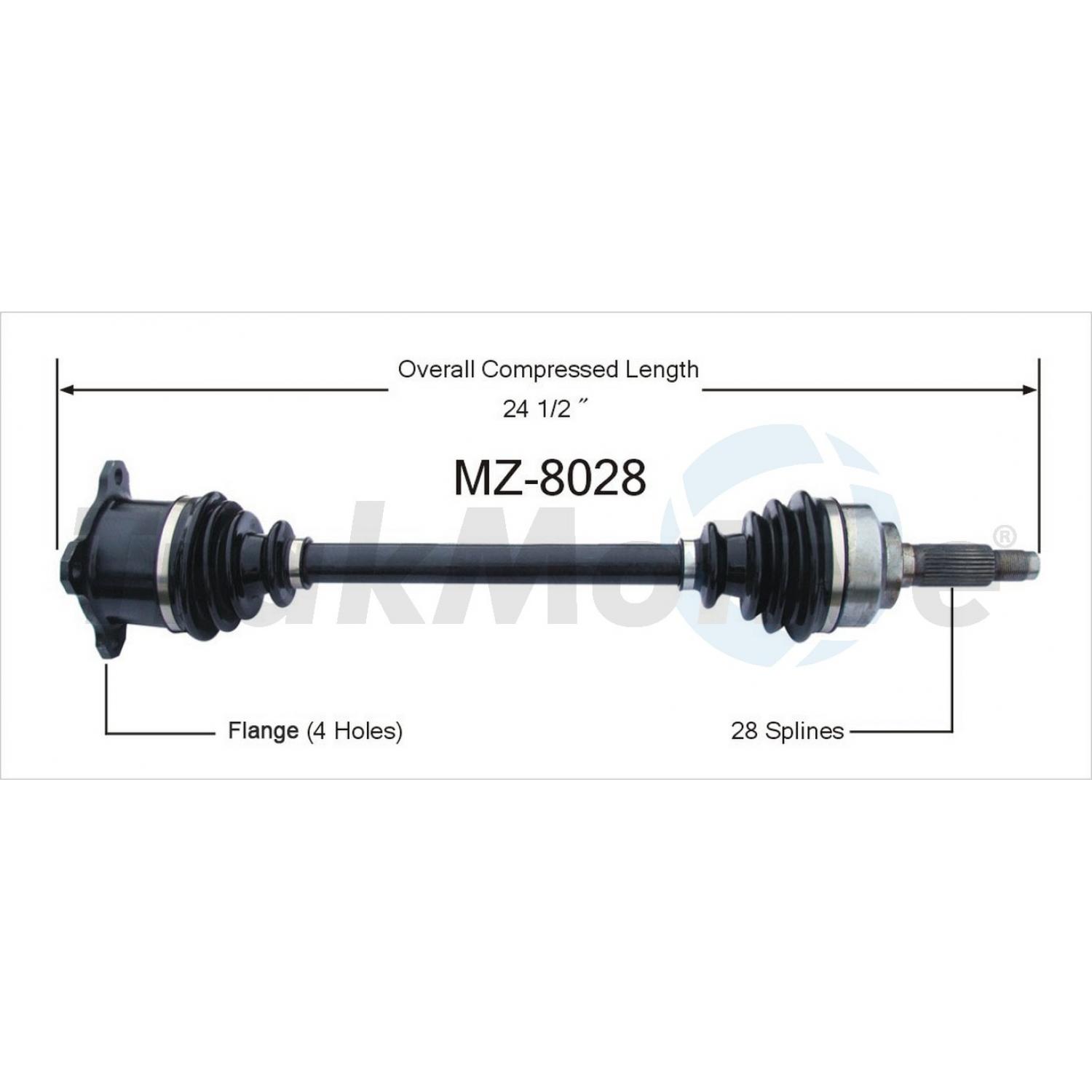 TrakMotive MZ8028 CV Axle Shaft product image 1 of 3