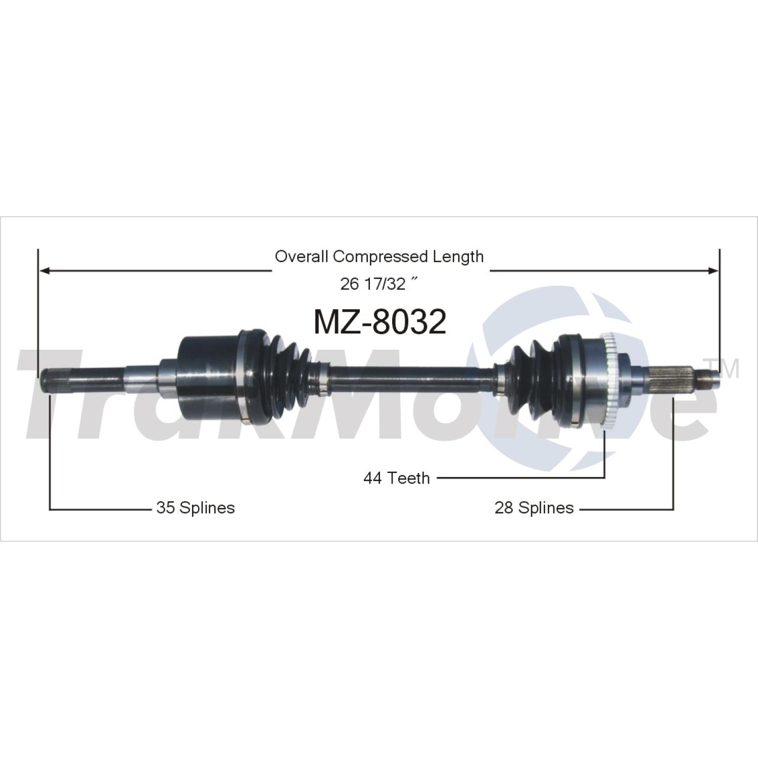 TrakMotive MZ8032 CV Axle Shaft product image 1 of 4