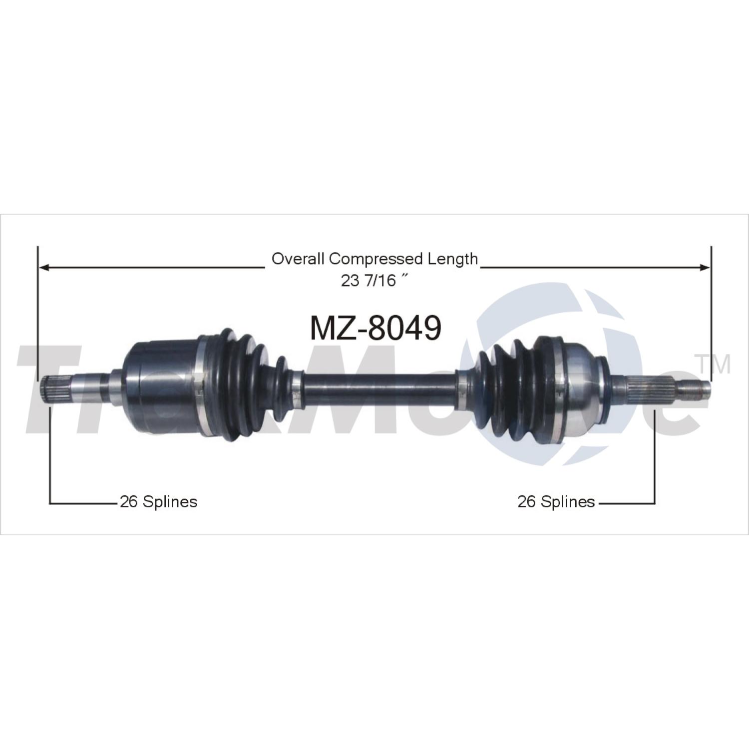 TrakMotive MZ8049 CV Axle Shaft product image 1 of 3