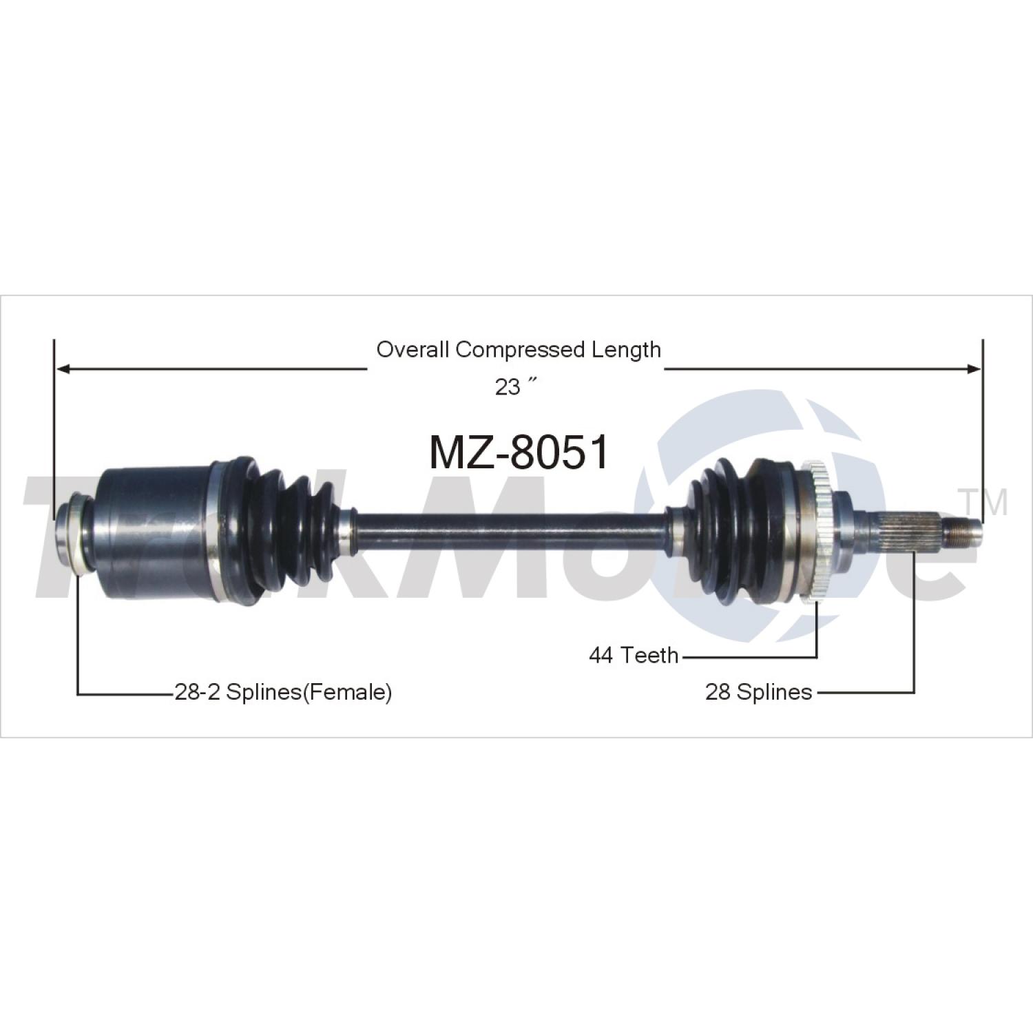 TrakMotive MZ8051 - CV Axle Shaft TrakMotive MZ8051 CV Axle Shaft product image 1 of 3