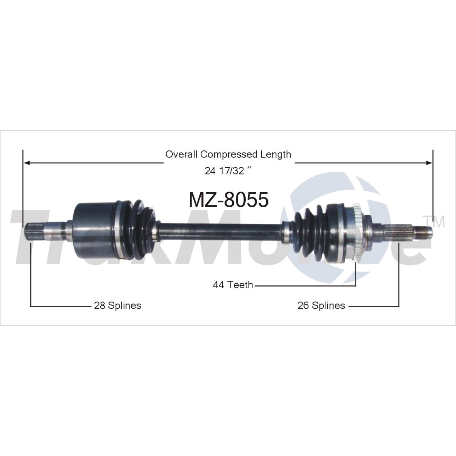 TrakMotive MZ8055 CV Axle Shaft product image 1 of 3