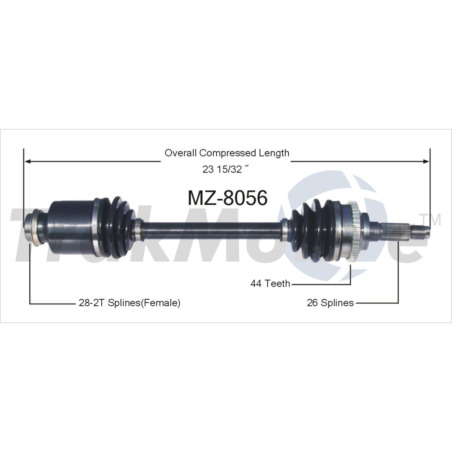 TrakMotive MZ8056 CV Axle Shaft product image 1 of 3