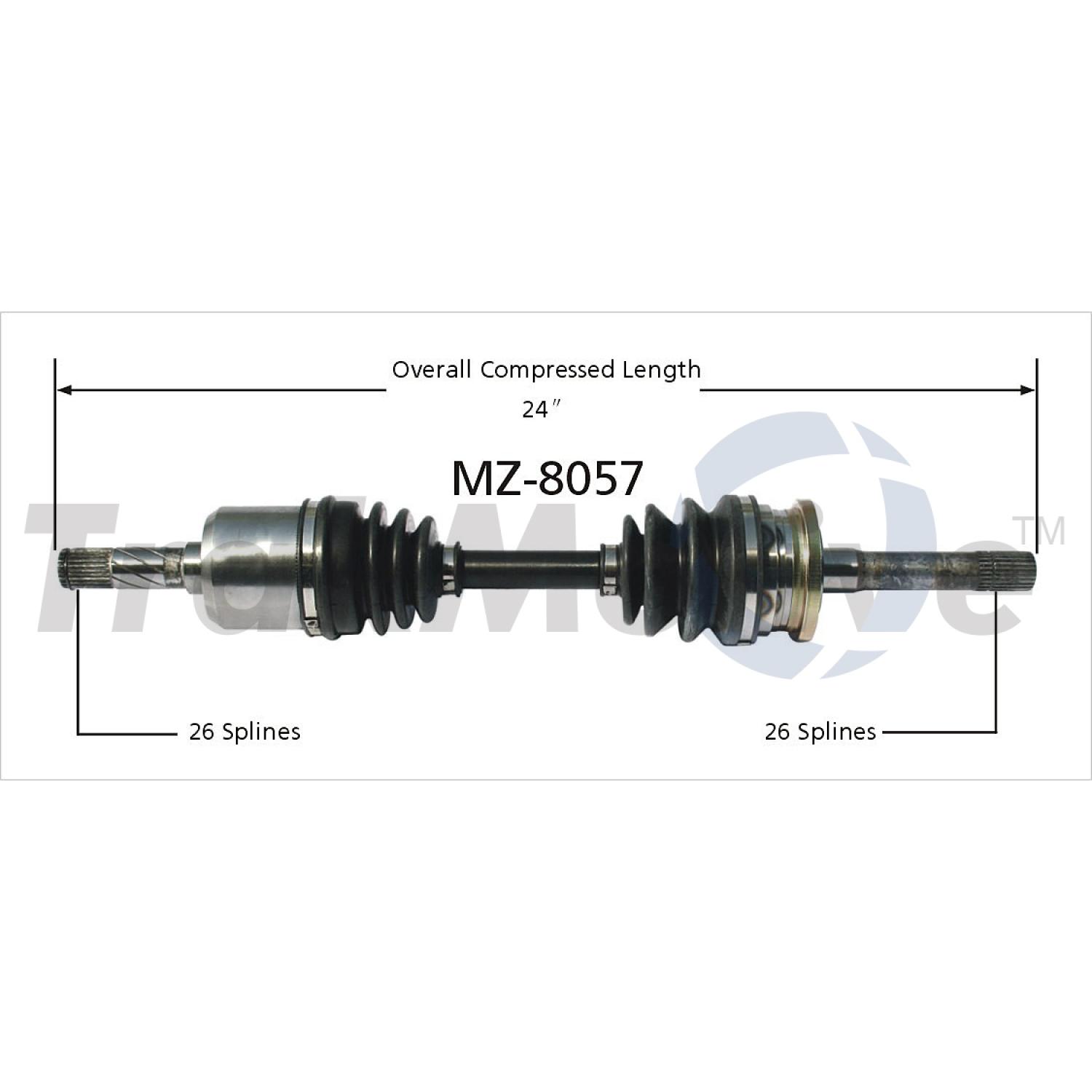 TrakMotive MZ8057 CV Axle Shaft product image 1 of 3