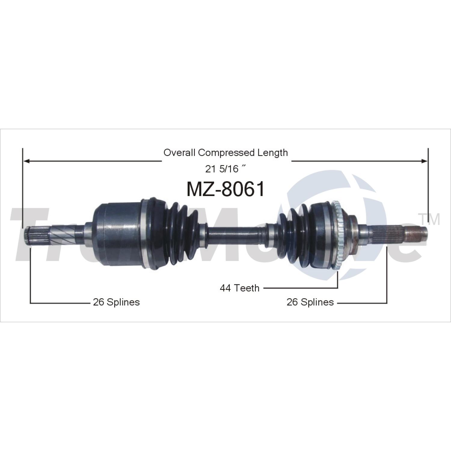 TrakMotive MZ8061 CV Axle Shaft product image 1 of 3