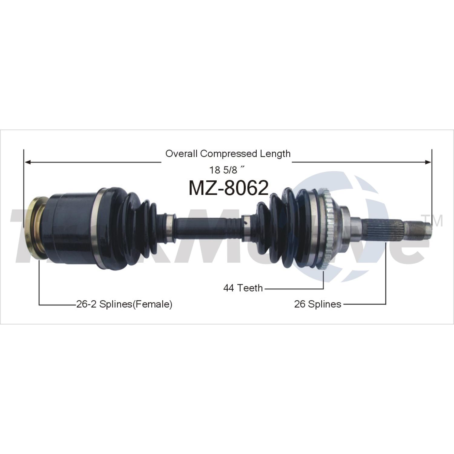 TrakMotive MZ8062 CV Axle Shaft product image 1 of 3