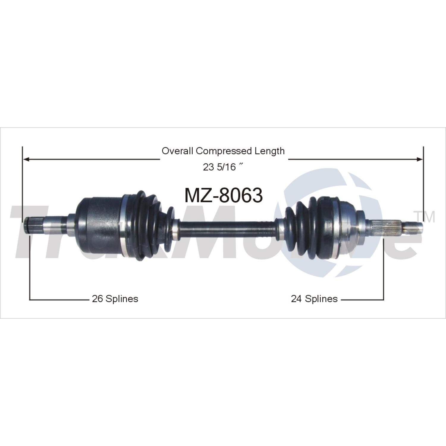 TrakMotive MZ8063 CV Axle Shaft product image 1 of 3