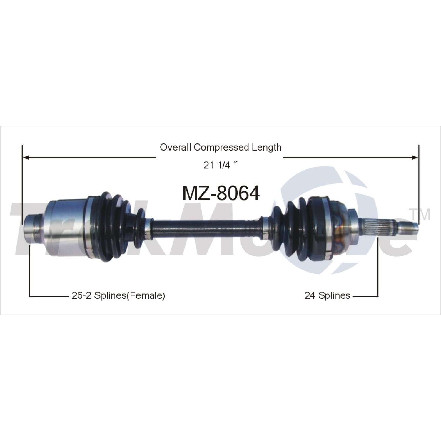 TrakMotive MZ8064 CV Axle Shaft product image 1 of 3