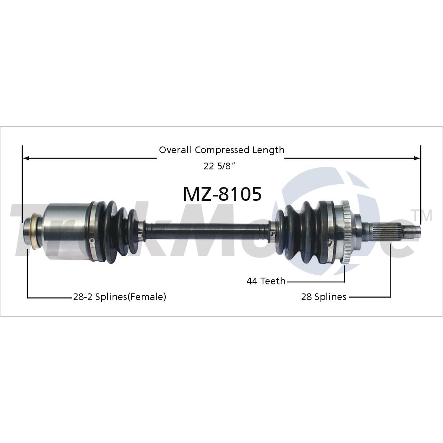 TrakMotive MZ8105 - CV Axle Shaft TrakMotive MZ8105 CV Axle Shaft product image 1 of 3